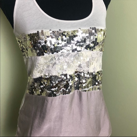 XS Express racer back tank mauve with sequins - Picture 2 of 6